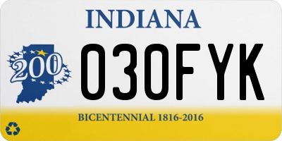 IN license plate 030FYK