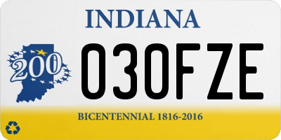 IN license plate 030FZE