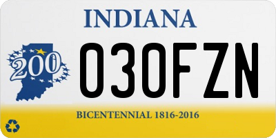 IN license plate 030FZN