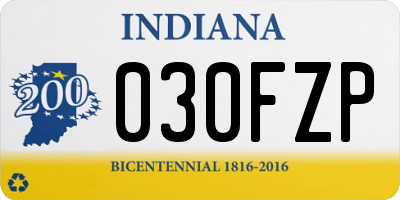 IN license plate 030FZP