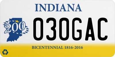 IN license plate 030GAC