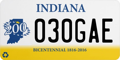 IN license plate 030GAE