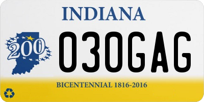 IN license plate 030GAG