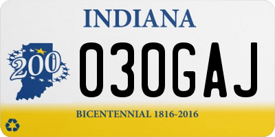 IN license plate 030GAJ