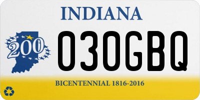 IN license plate 030GBQ