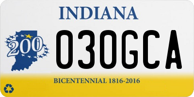 IN license plate 030GCA