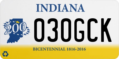 IN license plate 030GCK