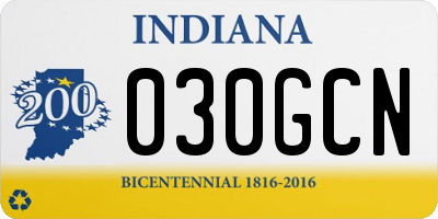 IN license plate 030GCN