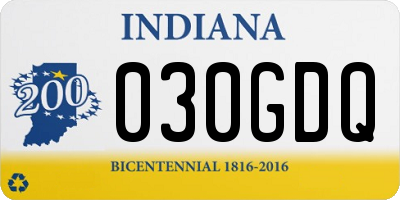 IN license plate 030GDQ