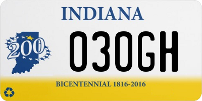 IN license plate 030GH