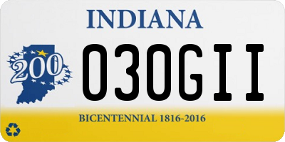 IN license plate 030GII