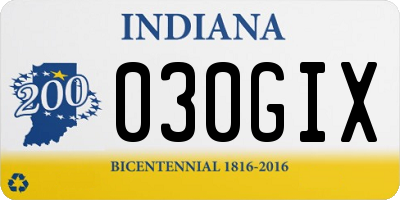 IN license plate 030GIX