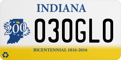 IN license plate 030GLO