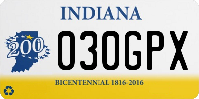 IN license plate 030GPX