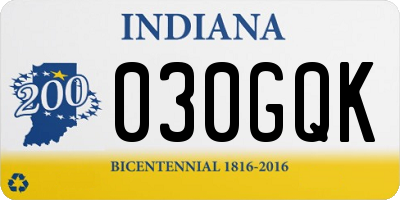 IN license plate 030GQK