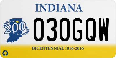 IN license plate 030GQW