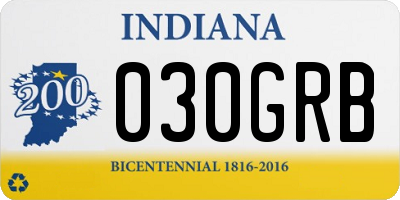 IN license plate 030GRB
