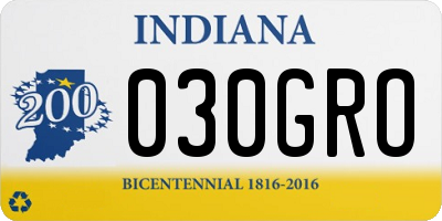 IN license plate 030GRO