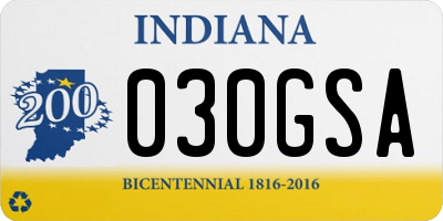 IN license plate 030GSA