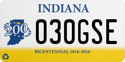IN license plate 030GSE