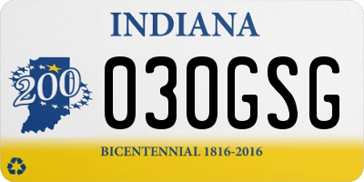 IN license plate 030GSG