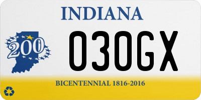 IN license plate 030GX