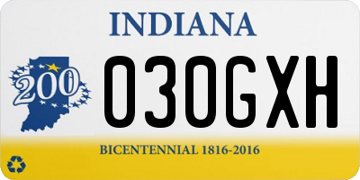 IN license plate 030GXH