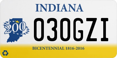 IN license plate 030GZI