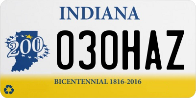 IN license plate 030HAZ