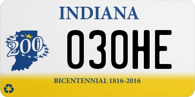 IN license plate 030HE