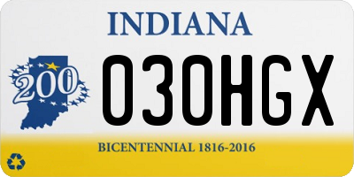 IN license plate 030HGX