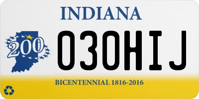 IN license plate 030HIJ