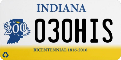 IN license plate 030HIS
