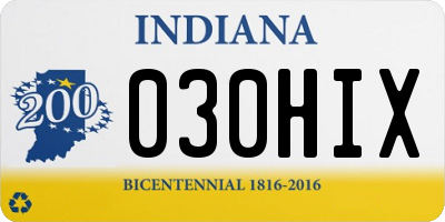 IN license plate 030HIX