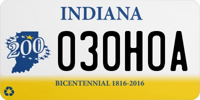 IN license plate 030HOA