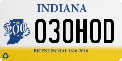 IN license plate 030HOD