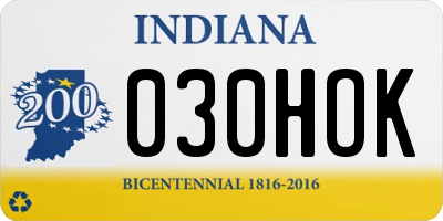 IN license plate 030HOK
