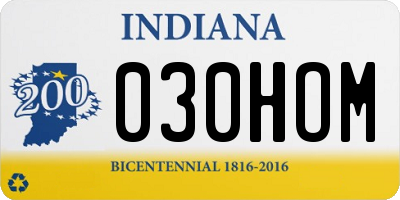 IN license plate 030HOM