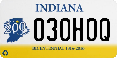 IN license plate 030HOQ