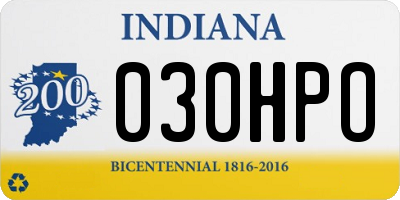 IN license plate 030HPO