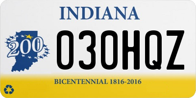 IN license plate 030HQZ