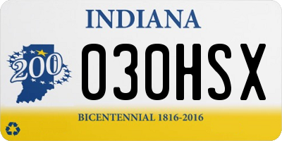 IN license plate 030HSX