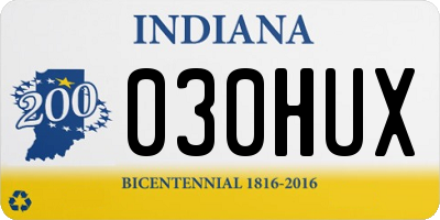 IN license plate 030HUX