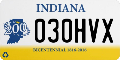 IN license plate 030HVX