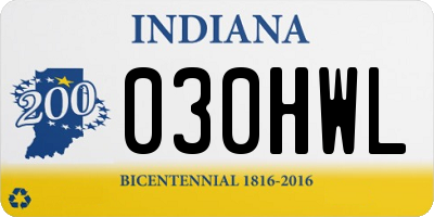 IN license plate 030HWL