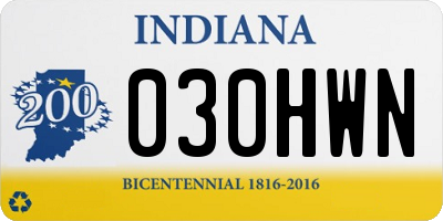 IN license plate 030HWN