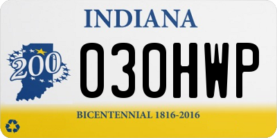 IN license plate 030HWP