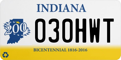 IN license plate 030HWT