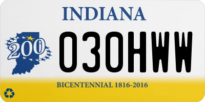 IN license plate 030HWW