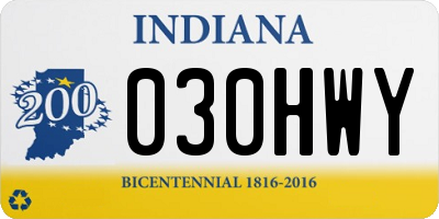 IN license plate 030HWY